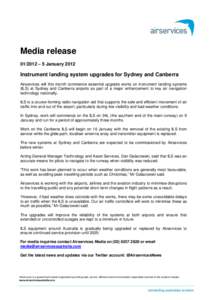 Microsoft Word[removed]Instrument landing system upgrades for Sydney and Canberra.doc