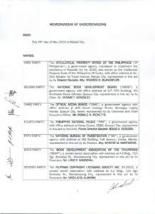 MEMORANDUM OF UNDERSTANDING MADE: This 26th day of May 2010 in Makati City. PARTIES: