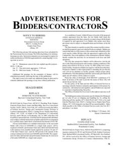 ADVERTISEMENTS FOR  BIDDERS/CONTRACTORS NOTICE TO BIDDERS OFFICE OF GENERAL SERVICES