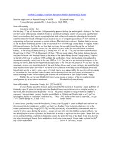 Southern Campaign American Revolution Pension Statements & Rosters Pension Application of Reuben Finney W10024 Elizabeth Finney Transcribed and annotated by C. Leon Harris. 5 Feb[removed]VA