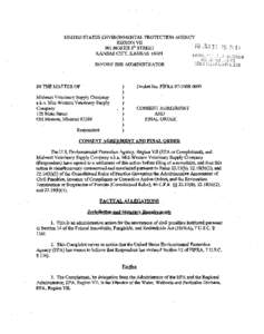 consent decree, midwest veterinary supply, old monroe, missouri, january 30, 2008, fifra[removed]