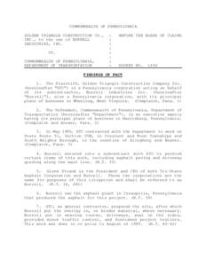 COMMONWEALTH OF PENNSYLVANIA GOLDEN TRIANGLE CONSTRUCTION CO., INC., to the use of BURRELL INDUSTRIES, INC. VS. COMMONWEALTH OF PENNSYLVANIA,