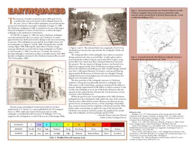 EARTHQUAKES  W. Howland (South Caroliniana Library Archives) Because proper seismological instrumentation had not yet been implemented, C.E. Dutton, in a report published by the US Geological