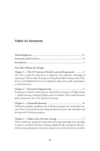 Table of Contents  Acknowledgments ................................................................................................... IX Foreword by Bill McKibben ........................................................