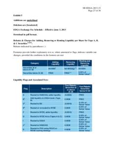 SR-EDGA[removed]Page 27 of 30 Exhibit 5 Additions are underlined Deletions are [bracketed] EDGA Exchange Fee Schedule – Effective June 3, 2013