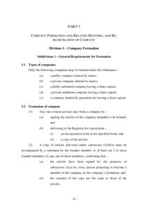 Types of business entity / Business law / Business / Structure / Company formation / Private company limited by shares / Certificate of incorporation / Corporation / Incorporation / Corporations law / Law / Legal entities