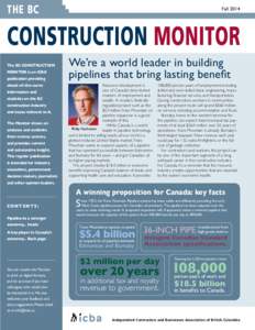 THE BC  Fall 2014 CONSTRUCTION MONITOR The BC ­CONSTRUCTION