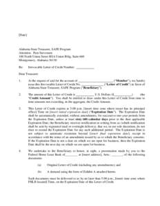 [Date]  Alabama State Treasurer, SAFE Program Attention: Pam Stevenson 100 North Union Street RSA Union Bldg, Suite 660 Montgomery, Alabama 36130