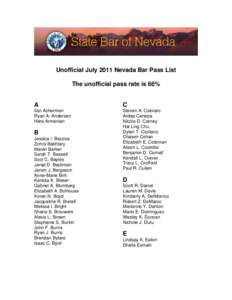 Microsoft Word - July 2011 Unofficial Pass List