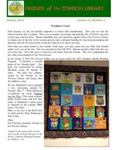 BCPL Friends of the Towson Library January 2013 newsletter