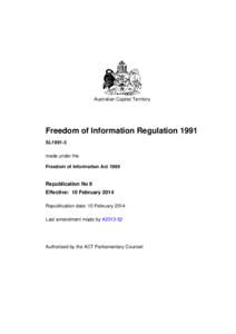Freedom of Information Regulation 1991