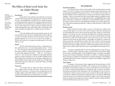 Research  Fitts, Vader The Effect of State Level Soda Tax on Adult Obesity