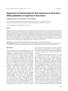 Environmental and Experimental Biology[removed]: 121–127	  Original Paper Expression of retrotransposon-like sequences in Scots pine (Pinus sylvestris) in response to heat stress