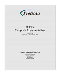 RPGIV Template Documentation Version 2.0 USER’S GUIDE Revised May 19, 2004