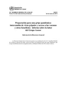 65.ª ASAMBLEA MUNDIAL DE LA SALUD Punto 13.9 del orden del día provisional A65[removed]de marzo de 2012