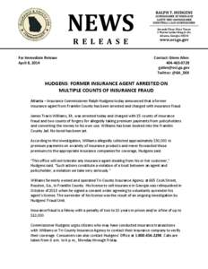 NEWS R E L E A S E For Immediate Release April 8, 2014