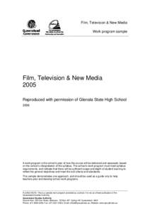 Film, Television and New Media (2005): Work program sample 1