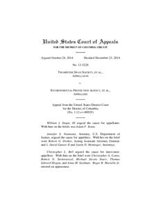 United States Court of Appeals FOR THE DISTRICT OF COLUMBIA CIRCUIT Argued October 24, 2014  Decided December 23, 2014