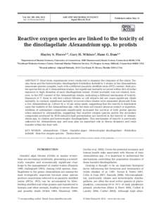 Aquatic ecology / Biological oceanography / Dinoflagellates / Microbiology / Algae / Alexandrium tamarense / Saxitoxin / Alexandrium fundyense / Algal bloom / Water / Biology / Fisheries