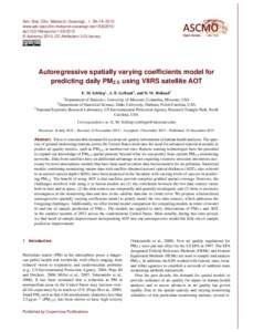 Adv. Stat. Clim. Meteorol. Oceanogr., 1, 59–74, 2015 www.adv-stat-clim-meteorol-oceanogr.netdoi:ascmo © Author(sCC Attribution 3.0 License.  Autoregressive spatially varying coeff