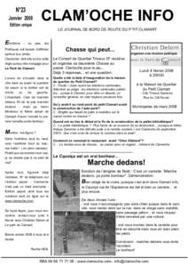 CLAM’OCHE INFO  N°23 Janvier 2008 Edition unique