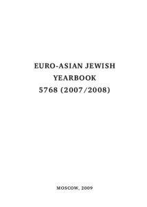 EURO-ASIAN JEWISH YEARBOOK[removed])