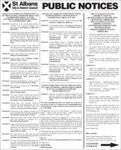 PUBLIC NOTICES NOTICE IN ACCORDANCE WITH SECTION 73 OF THE PLANNING (LISTED BUILDINGS AND CONSERVATION AREAS) ACT 1990 CONCERNING PROPOSED DEVELOPMENT IN A CONSERVATION AREA