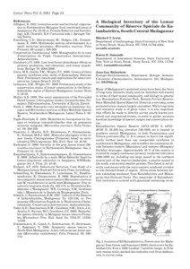 Lemur News Vol. 6, 2001 Page 24 References Albignac, R[removed]Lemurine social and territorial organization in Northwestern Malagasy forst (restricted areas of