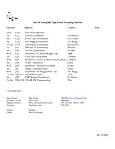 [removed]Kelseyville High School Wrestling Schedule Day/Date Mon. Sat. Sat.