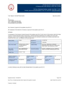 All India Council for Technical Education (A Statutory body under Ministry of HRD, Govt. of India) 7th Floor, Chandralok Building, Janpath, New Delhi[removed]PHONE: [removed][removed]FAX: [removed]www.aicte