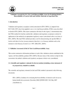 In Vitro Lead Validation Assessment