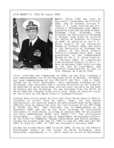 LTJG EMMETT H. TIDD 16 August[removed]Vice Admiral Emmett H. Tidd Emmett Hulcy Tidd was born in Shreveport, Louisiana, on 6 October