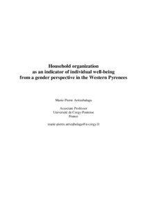 Household organization as an indicator of individual well-being from a gender perspective in the Western Pyrenees
