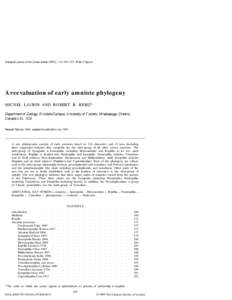 Zoological Journal of the Linnean Society (1995), 113: 165–223. With 9 figures  A reevaluation of early amniote phylogeny