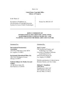 105th United States Congress / Digital Millennium Copyright Act / Internet in the United States / Michael C. Donaldson / Ripping / Fair use / Anti-circumvention / Advanced Access Content System / Blu-ray Disc / Law / Copyright law / Audio storage