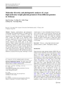 Plant Syst Evol:131–138 DOIs00606ORIGINAL ARTICLE  Molecular diversity and phylogenetic analyses of y-type