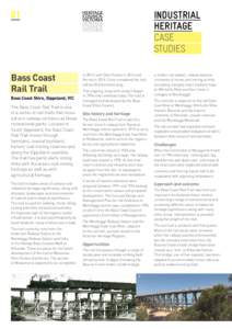 01  Bass Coast Rail Trail Bass Coast Shire, Gippsland, Vic The Bass Coast Rail Trail is one