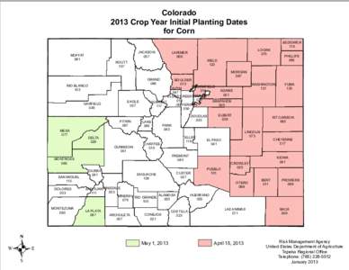 Colorado 2013 Crop Year Initial Planting Dates for Corn MOFFAT 081