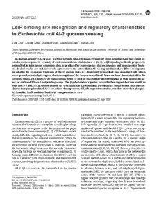 LsrR-binding site recognition and regulatory characteristics in Escherichia coli AI-2 quorum sensing