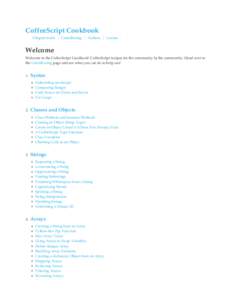 CoffeeScript Cookbook Chapter Index Contributing  Authors
