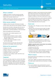 Cellulitis General Emergency department factsheets  What is cellulitis?