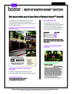 SPECIAL SECTION  home BEST OF BOSTON HOME™ SECTION SPECIAL ADVERTISING SECTION