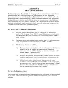 2014 SRA—Appendix II[removed]APPENDIX II PLAN OF OPERATIONS