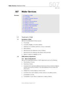 Mailer Services: Treatment of Mail  507