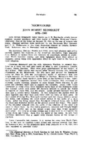 Necrologies  NECROLOGIES JOHN ROBERT REINHARDT[removed]I949 John Robert Reinhardt, better known as J. R. Reinhardt, widely known