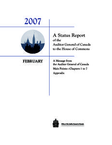2007 A Status Report of the Auditor General of Canada to the House of Commons