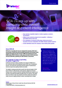 Case study  SITA cleans up with company-wide market insight and client intelligence N