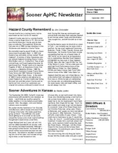 Sooner ApHC Newsletter  Sooner Appaloosa Horse Club September, 2003