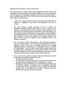 Response from Guy Thomas to Morris Interim Report My comments relate to remarks spread across paragraphs[removed]and also 8.23 concerning the role of universities in teaching actuarial science, and the relationship