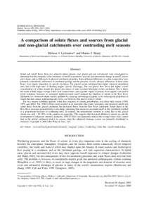 A comparison of solute fluxes and sources from glacial and non-glacial catchments over contrasting melt seasons
